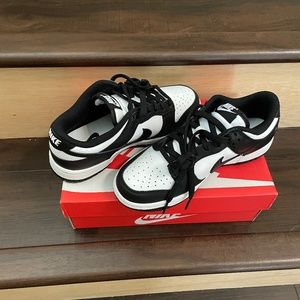 White Nike Dunk Low- White/Black-White